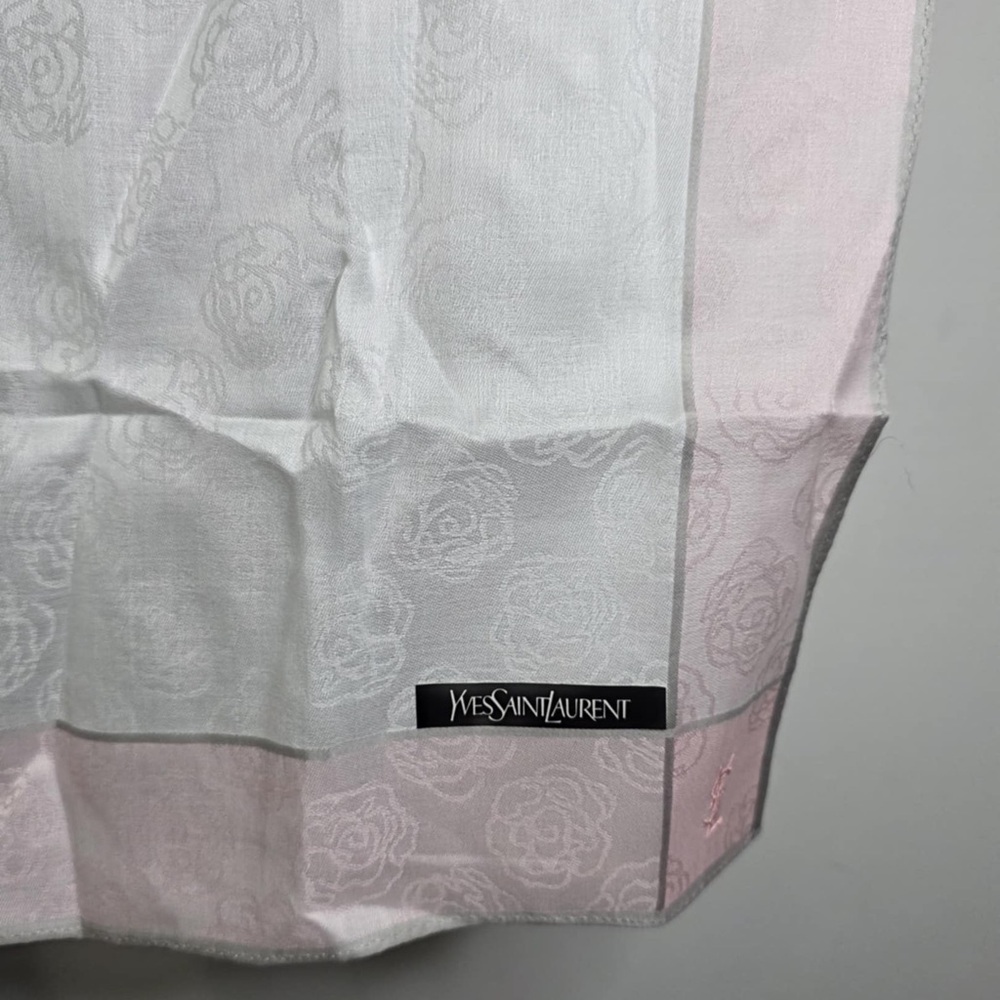 Yves Saint Laurent Blush and Ivory Floral Scarf